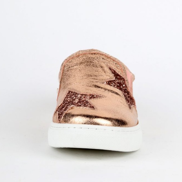 𝙇𝙖𝙨𝙩 5.5, 6, 6.5 & 7 🖤Champagne Metallic Glittery Stars Sneaker - Picture 7 of 8